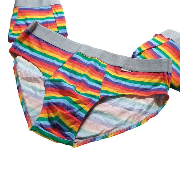 Wunderwear XXL Mens Rainbow Pride Underwear Briefs Set of 3 Waist 34" New Gay - Picture 2 of 5